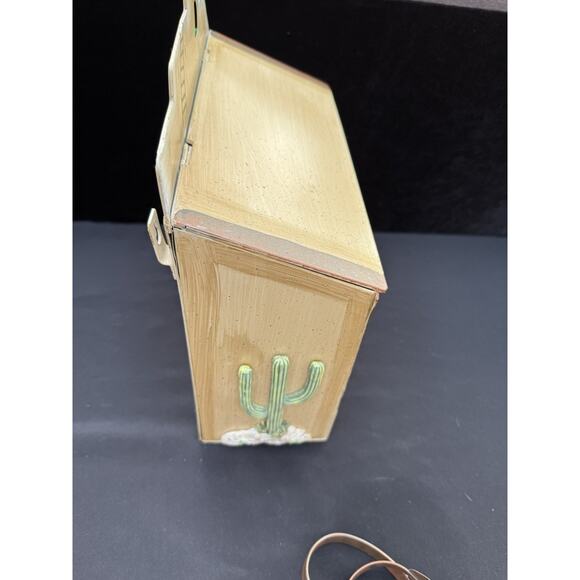 Vintage Southwest 3D Pueblo Metal 12" X 13" Wall Mount Cactus Gekko Mailbox - Picture 10 of 16